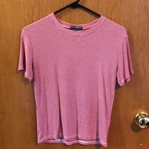 stripped red and white crop top brandy melville